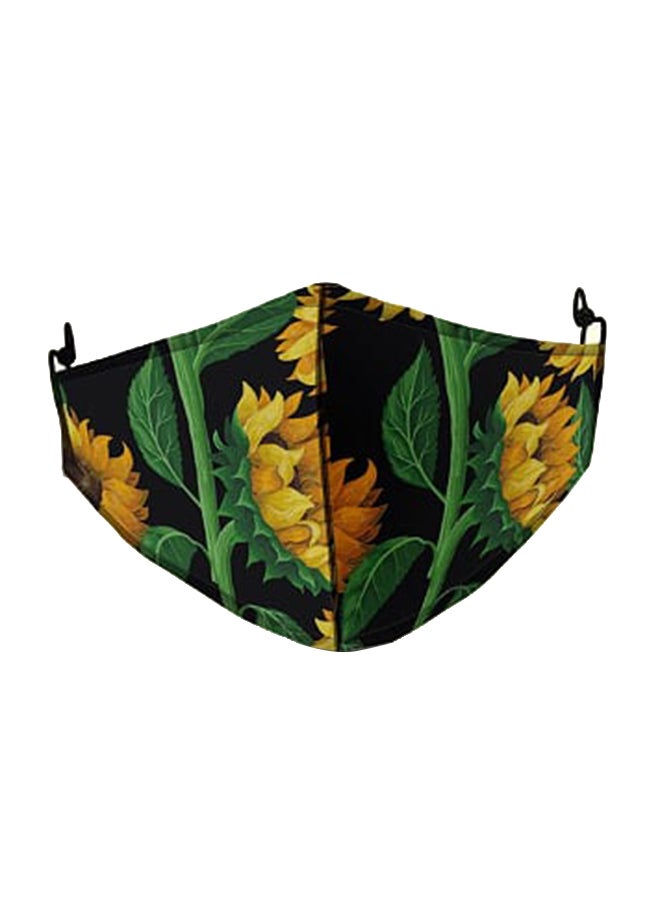 DINA ZAKI Sunflower Printed Mask - Image 1