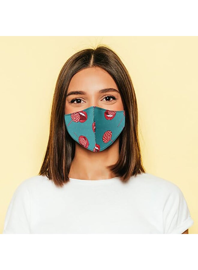 DINA ZAKI Printed Cotton Mask - Image 3