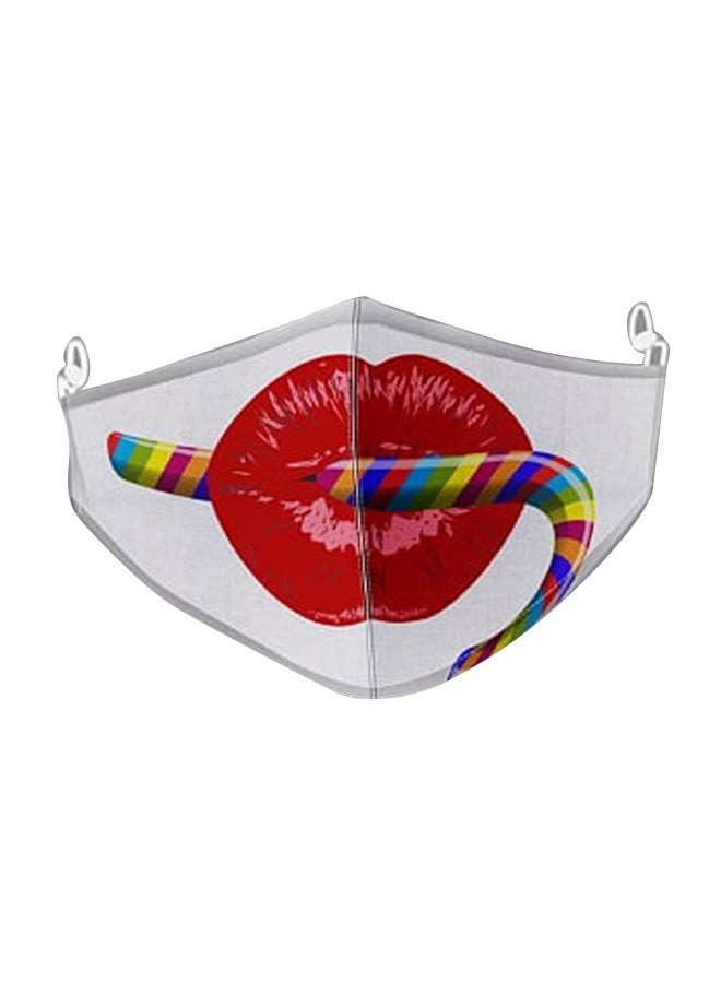 DINA ZAKI Printed Cotton Mask - Image 1