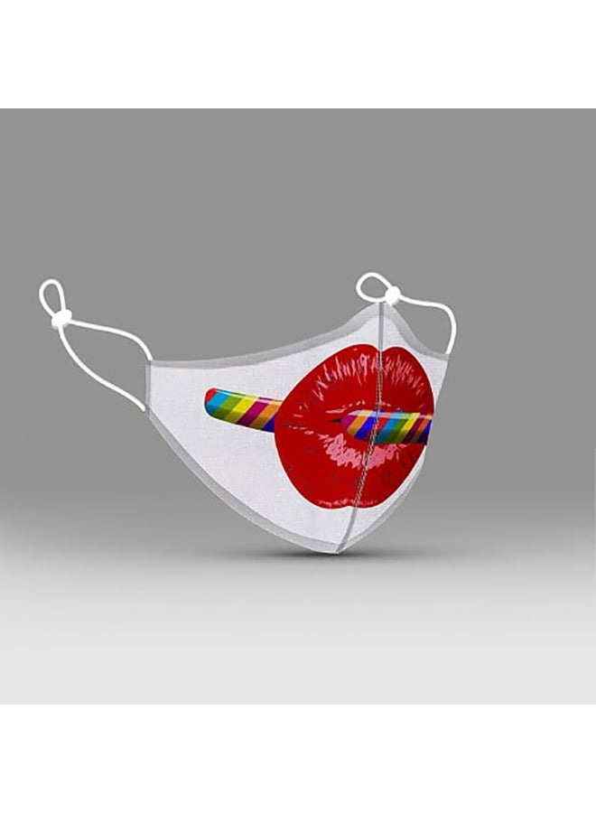 DINA ZAKI Printed Cotton Mask - Image 2