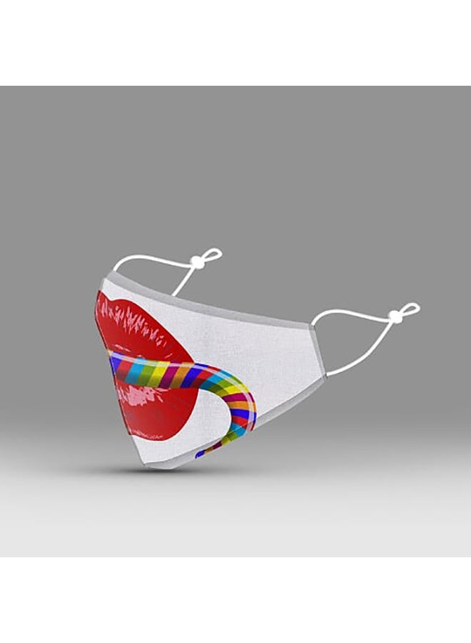 DINA ZAKI Printed Cotton Mask - Image 3