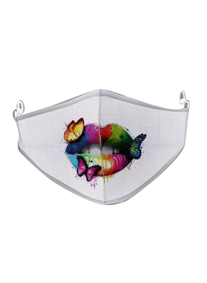 DINA ZAKI Printed Cotton Mask - Image 1