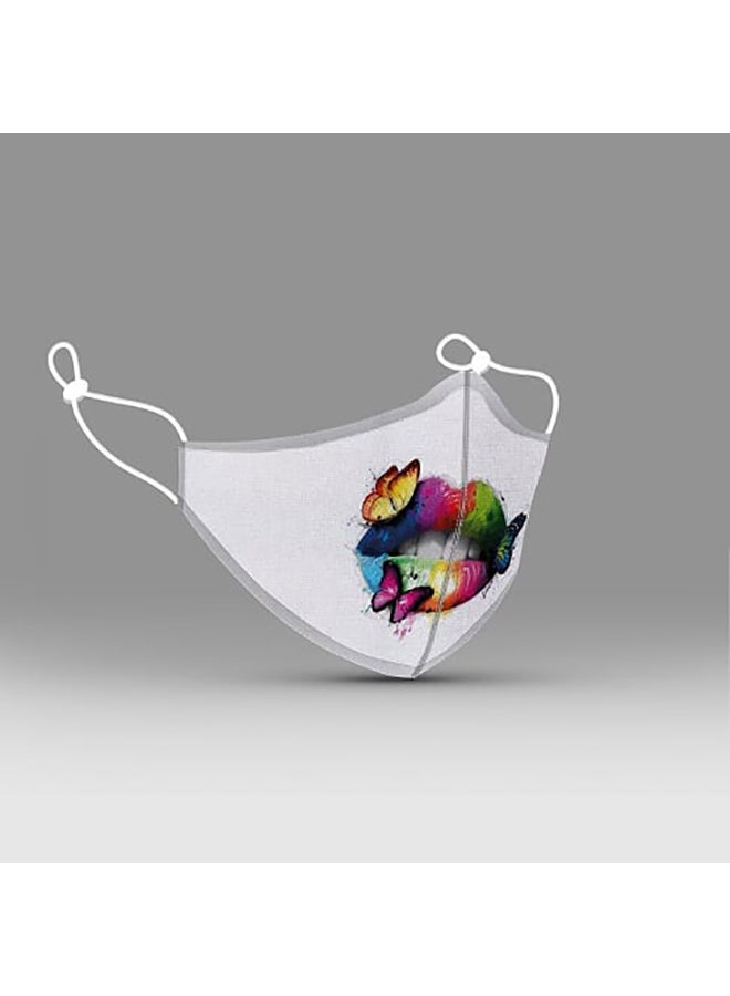 DINA ZAKI Printed Cotton Mask - Image 2