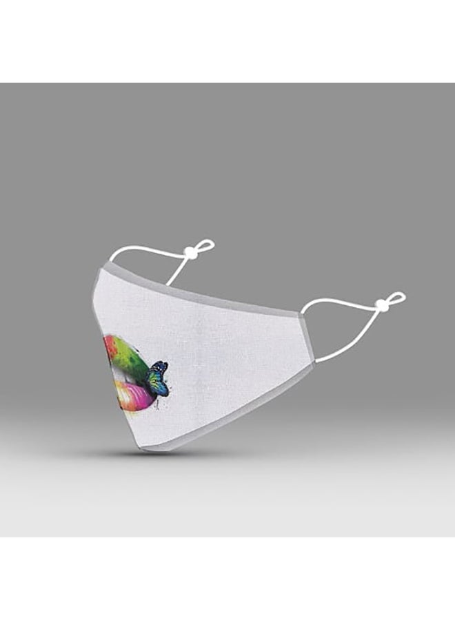 DINA ZAKI Printed Cotton Mask - Image 3