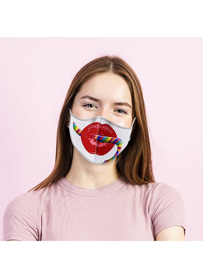 DINA ZAKI Printed Cotton Mask - Image 4