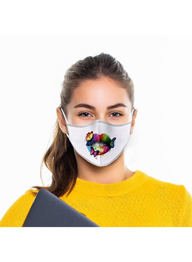 DINA ZAKI Printed Cotton Mask - Image 4