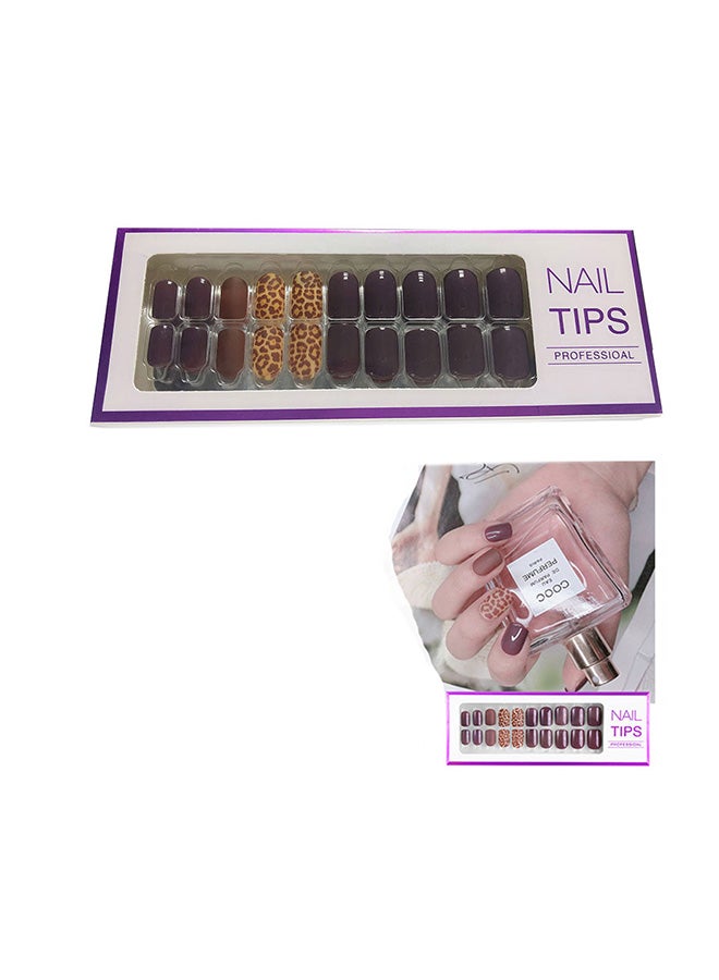 Generic 20 Piece Full Cover Fake Nail Tips Purple/Yellow  - Image 1
