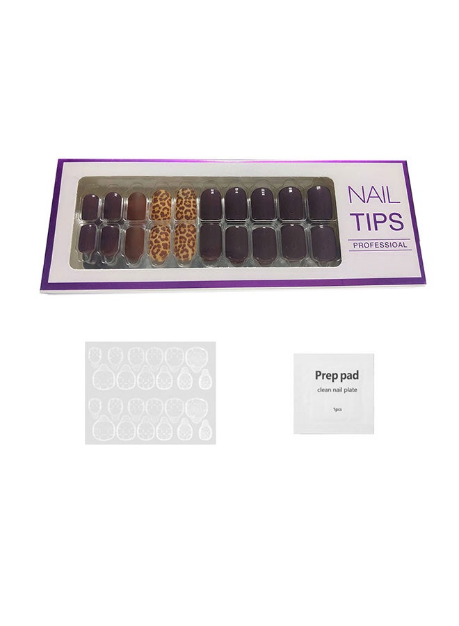 Generic 20 Piece Full Cover Fake Nail Tips Purple/Yellow  - Image 2