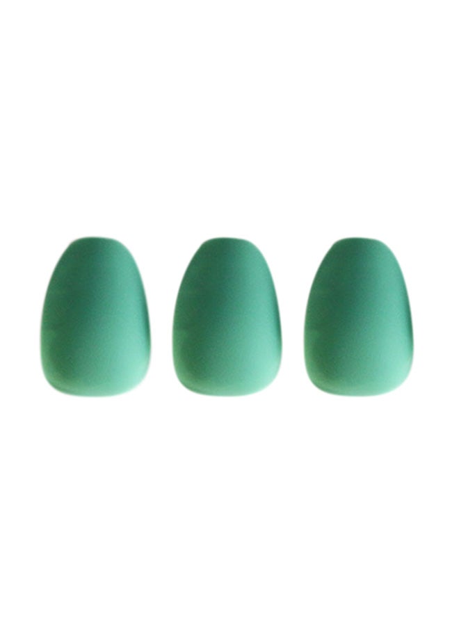 20 Piece Matte Fake Nails Full Cover Press On Mint Green - Image 3