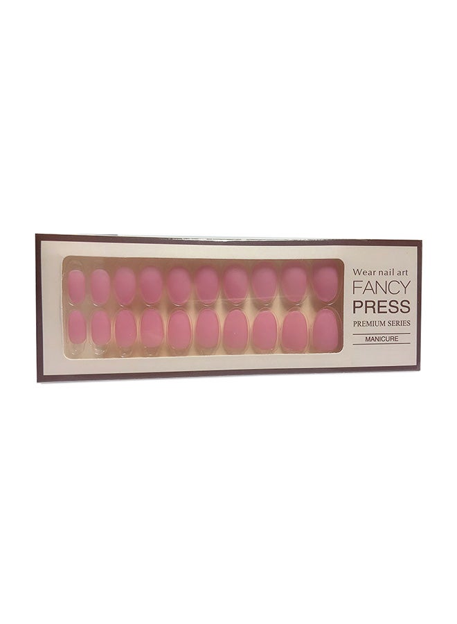 Generic 20-Piece Full Cover Matte Nails Art Tips Set Pink - Image 3