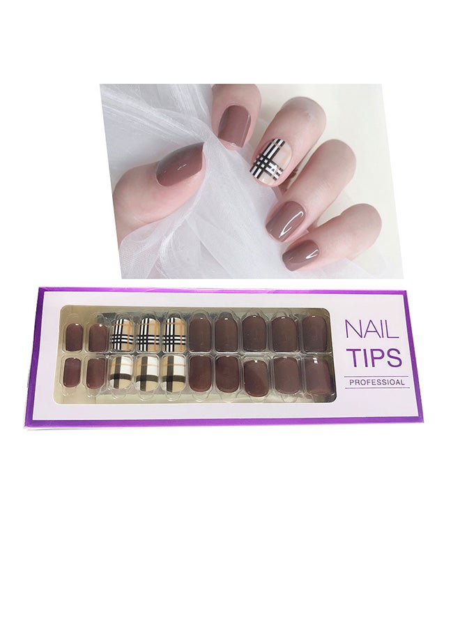 مجموعة أطراف أظافر صناعية مكونة من 20 قطعة أحمر - Image 1