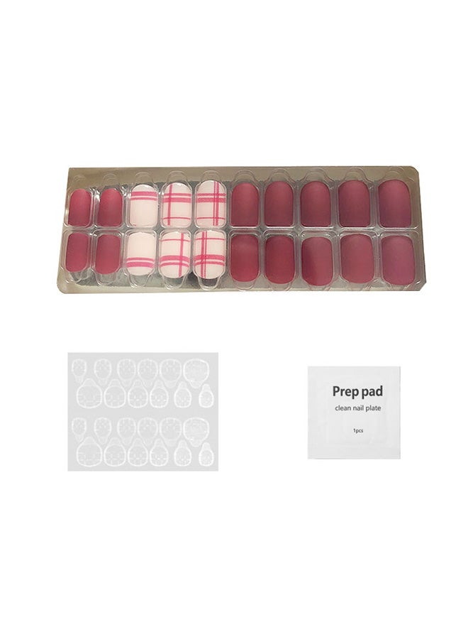20 Piece False Nail Tips Press On Red - Image 2