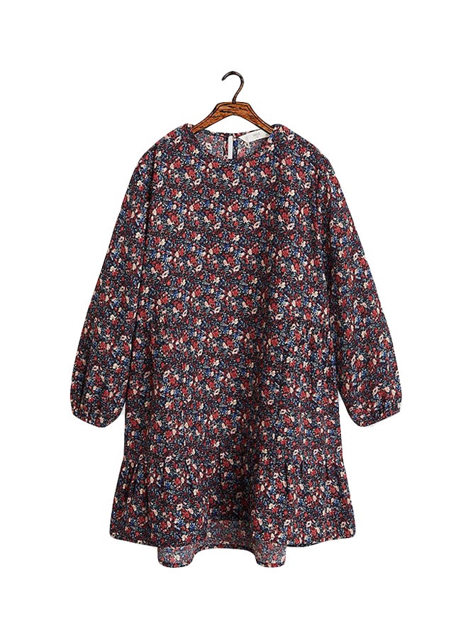 مانجو فستان كلاسيكي بنقشة الزهور للفتيات متعدد الألوان - Image 1