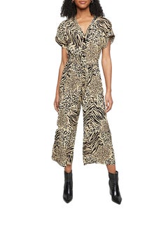 Peggy Mixed Animal Print Jumpsuit Brown Pattern