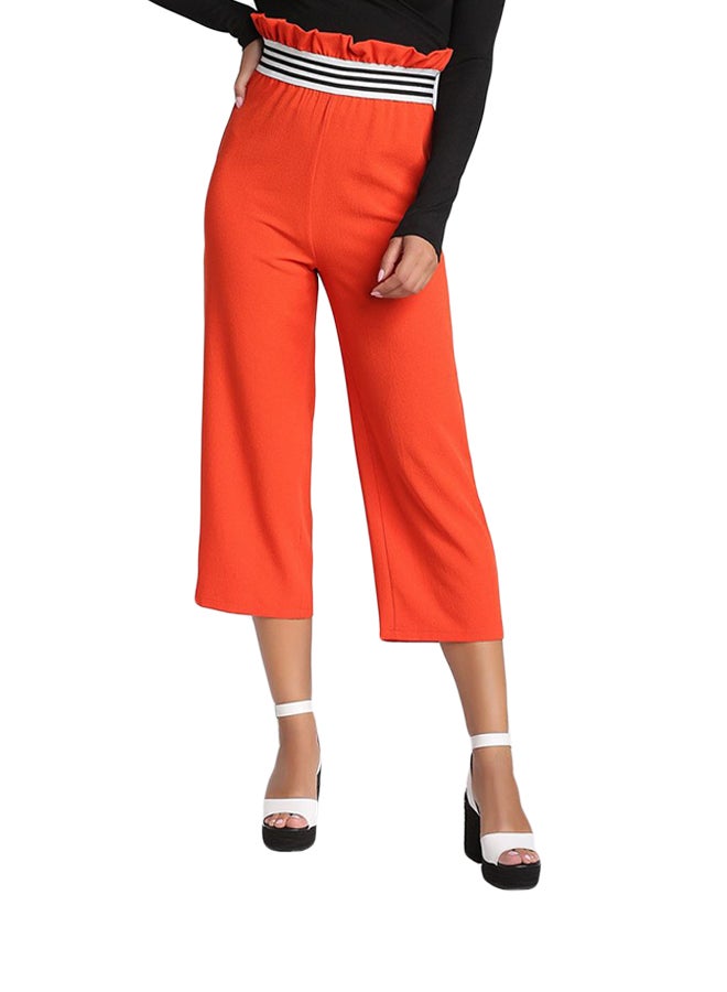 High Streets Frill Detail Cropped Pants Orange  - Image 1