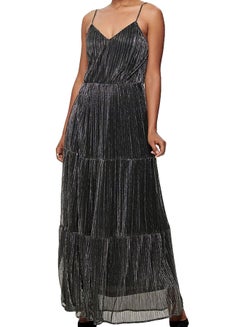 ONLY Shimmer Tiered Maxi Strap Dress Silver  - Image 1