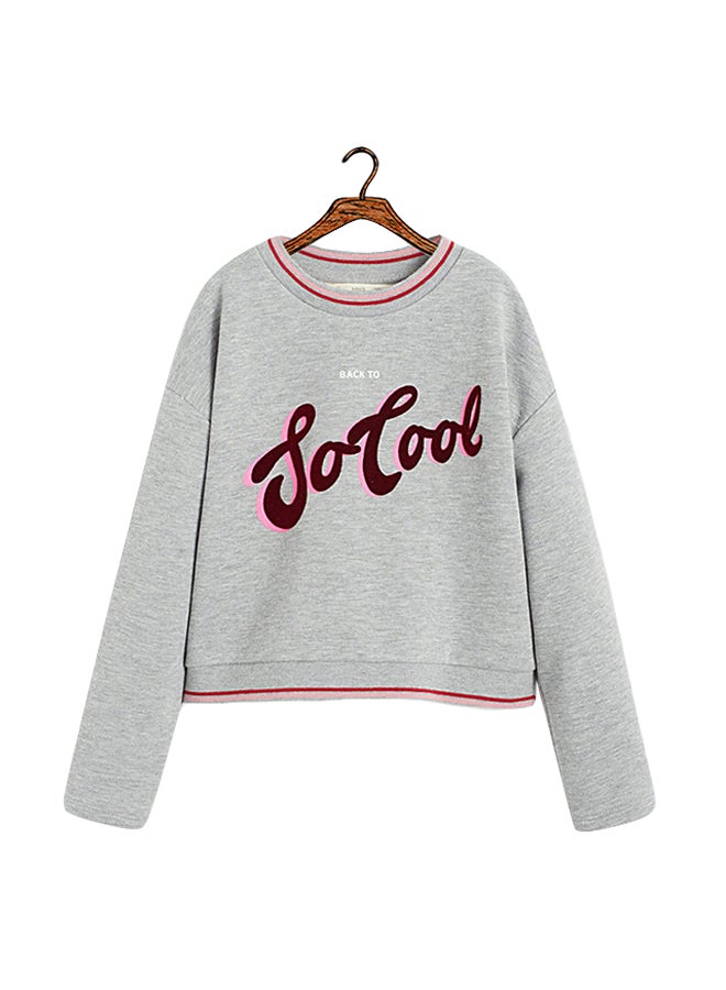 MANGO - So Cool Printed Sweatshirt Grey - Image 1