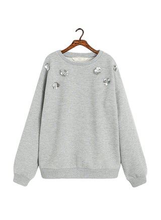 Floral Applique Sweatshirt Grey - v1597399009/N35533644V_1
