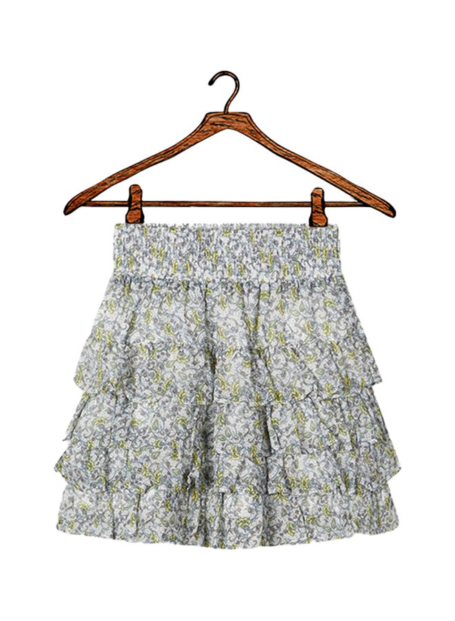 Smocked Floral Skirt Green - v1597399020/N36003393V_1