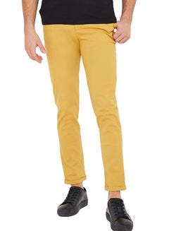 STATE 8 Slim Fit Folded Hem Chinos Mustard  - Image 1