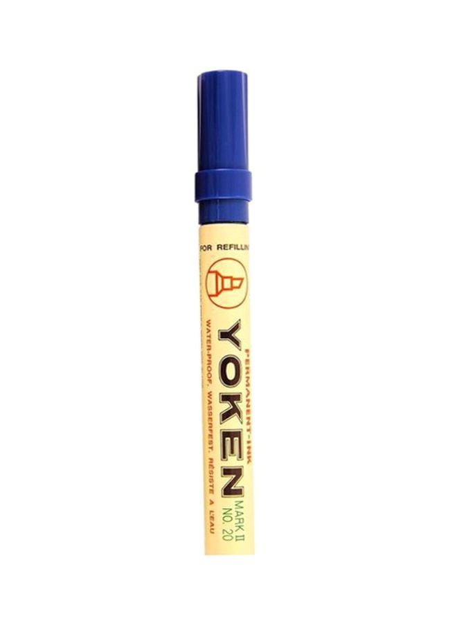 Yoken Chisel Tip Permenant Ink Marker Blue 