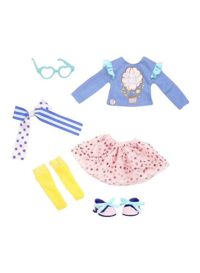 GLITTER GIRL - 6-Piece Spun Sugar Fun Deluxe Cotton Candy Doll Outfit Set GG50030Z - Image 1