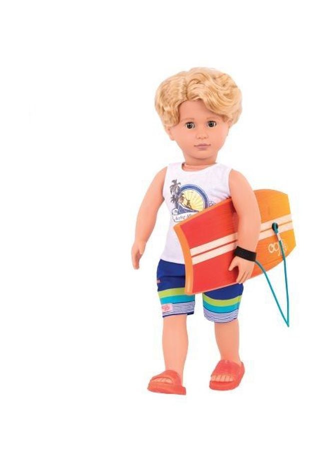 BATTAT Surfer Baby Doll With Surfboard BD31197 18inch - Image 2