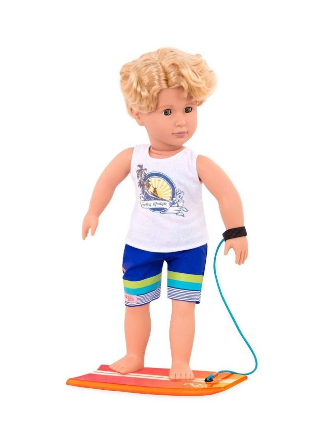 BATTAT Surfer Baby Doll With Surfboard BD31197 18inch - Image 5