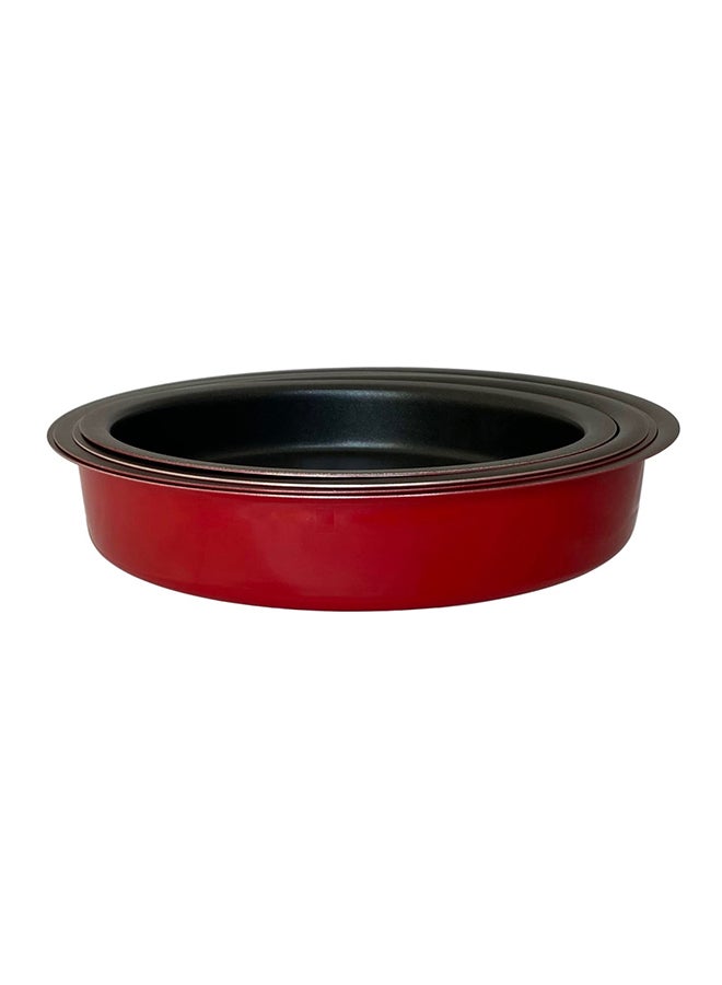 Ayda 4-Pieces Non-Stick Oven Dish Red 24,26,28,30centimeter - Image 3