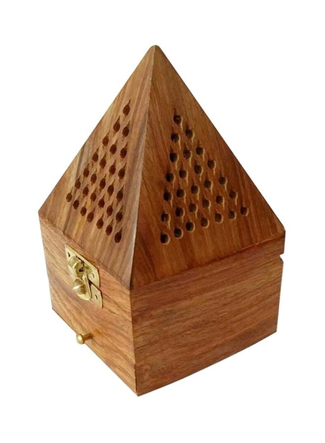 مبخرة بخور هرمية الشكل بني 9x9x15سم  - Image 1