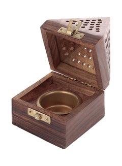 Simply Living Pyramid Shaped Wooden Bakhoor Brown 7.5x12cm  - Image 2