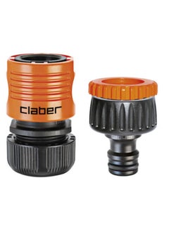 Claber Quick-Click Automatic Coupling With Tap Connector Black/Orange 