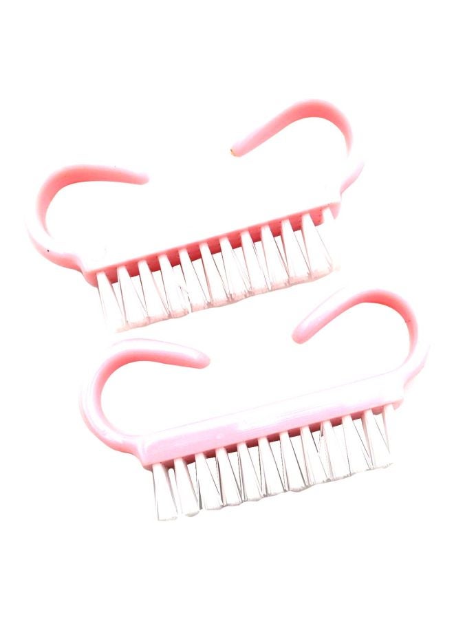 globalstar 2-Piece Nail Brush Pink/White 