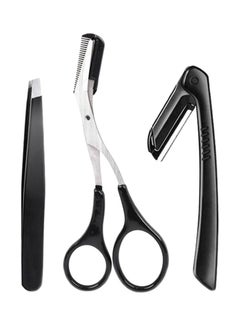 SAPU 3-Piece Eyebrow Razor Kit Black/Silver  - Image 1