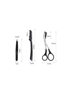 SAPU 3-Piece Eyebrow Razor Kit Black/Silver  - Image 5