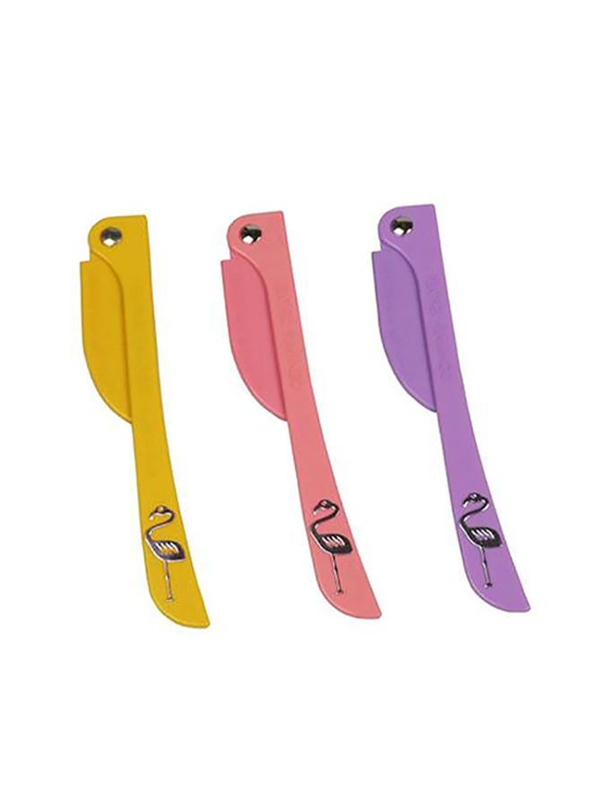 SAPU 3-Piece Face Razor Set Yellow/Pink/Purple 3x15cm - Image 4