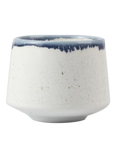 Stoneware Coffee Mug White/Blue 150ml