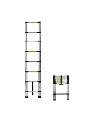 8-Steps Single Telescopic Aluminum Ladder Silver 2.6meter - v1597413750/N39787040A_1