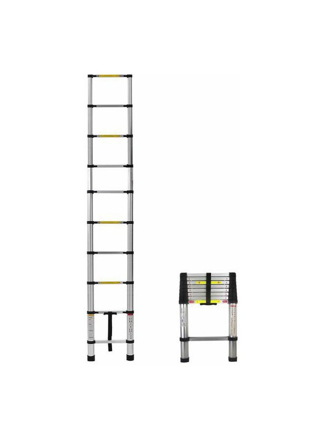 Generic - 10-Steps Single Telescopic Aluminum Ladder Silver 3.2meter - Image 1