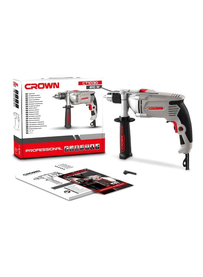 Crown impact Drill 13 mm 810 Watt metal CROWN Grey/Black/Red - Image 3