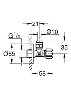 Grohe Angle Valve Silver  - Image 2