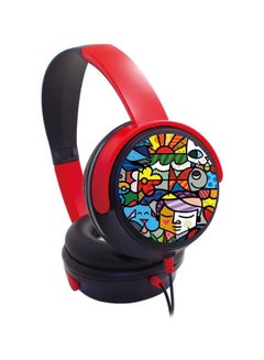 Trands Foldable Over-Ear Wired Headphones Red/Black/Blue  - Image 2