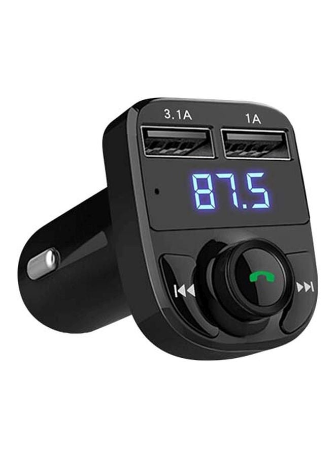 Earldom 2-In-1 Dual Port Car Charger With FM Transmitter Black - Image 1