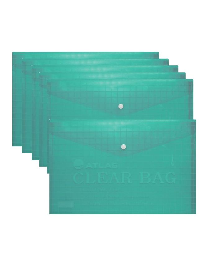 ATLAS 6-Piece Button Closure Bag Set Green 