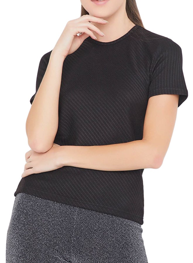 Tonal Striped T-Shirt Black - v1597419595/N32159323V_1