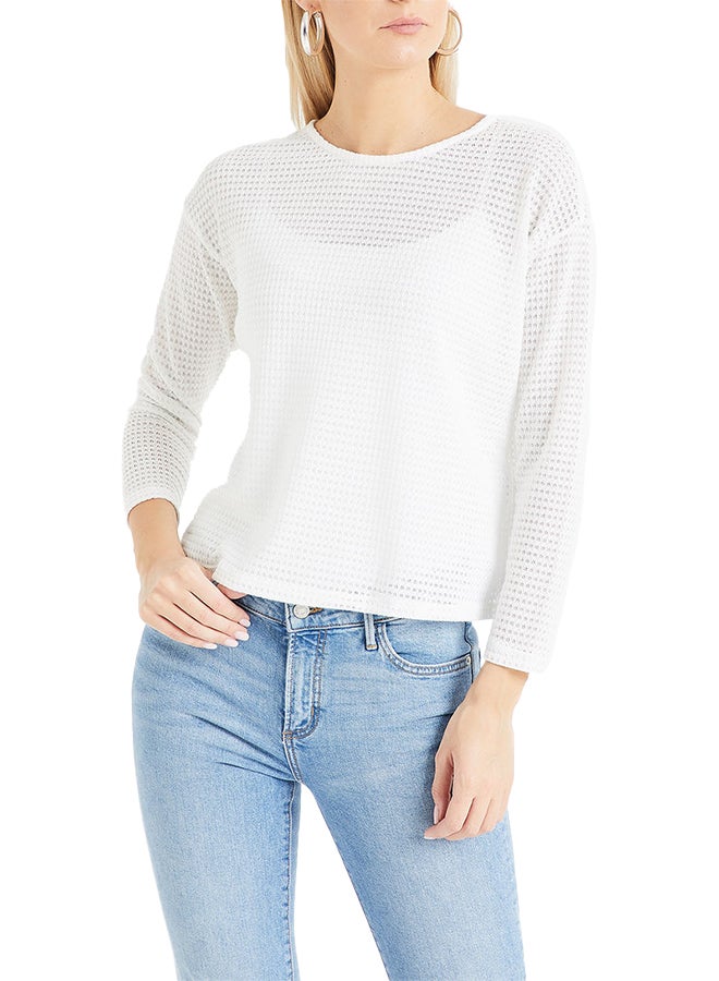 Textured Long Sleeve T-Shirt White - v1597419595/N34971801V_1