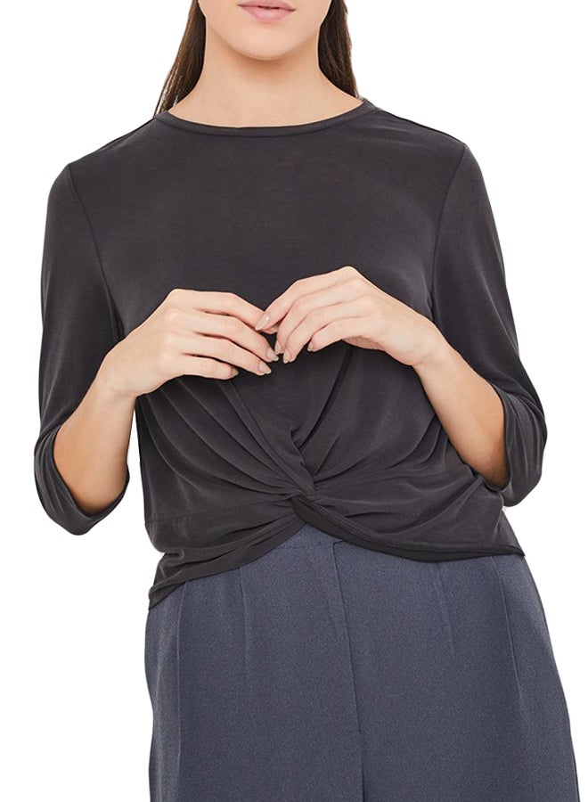 ONLY Twisted Knot Long Sleeve T-Shirt Black  - Image 1