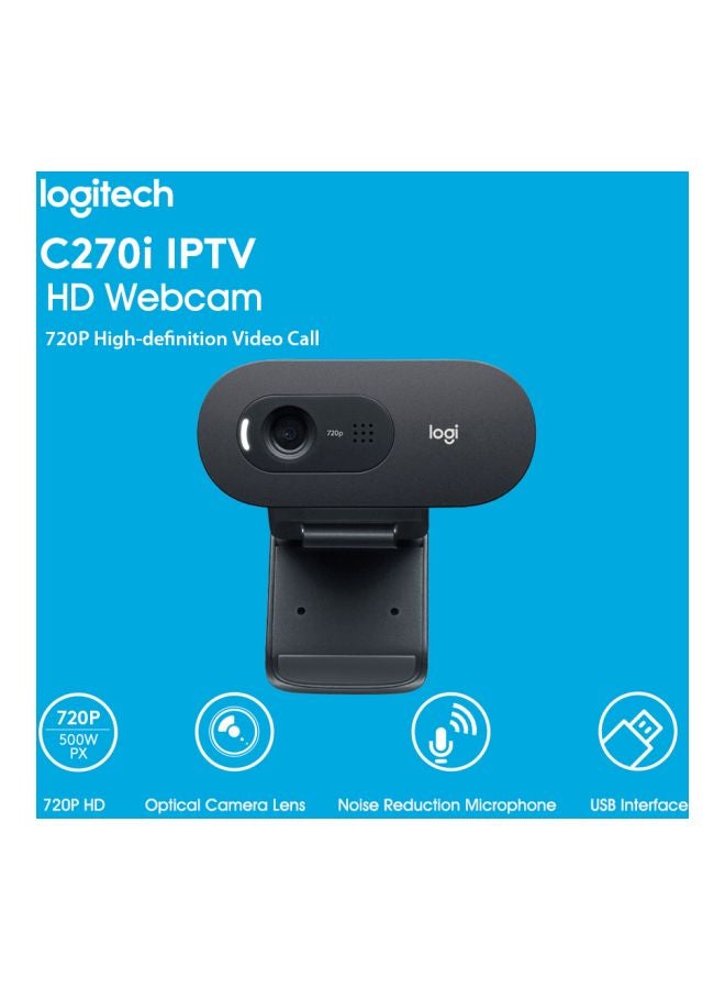 لوجيتيك كاميرا ويب IPTV بدقة عالية الوضوح بمنفذ USB أسود  - Image 3