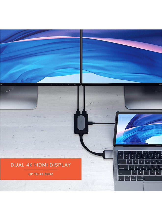 SATECHI - Type-C Dual HDMI Adapter Space Grey - Image 1
