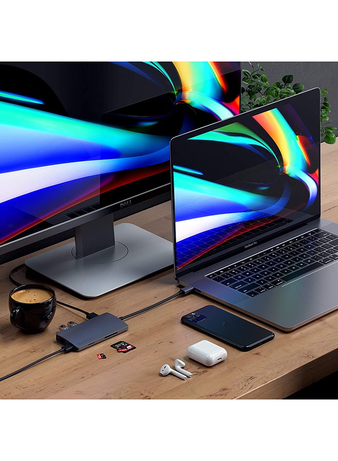 SATECHI Type-C Multi-Port Adapter With 4K Ethernet V2 Grey - Image 4